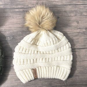 BOGO Winter Hat w/fur ball